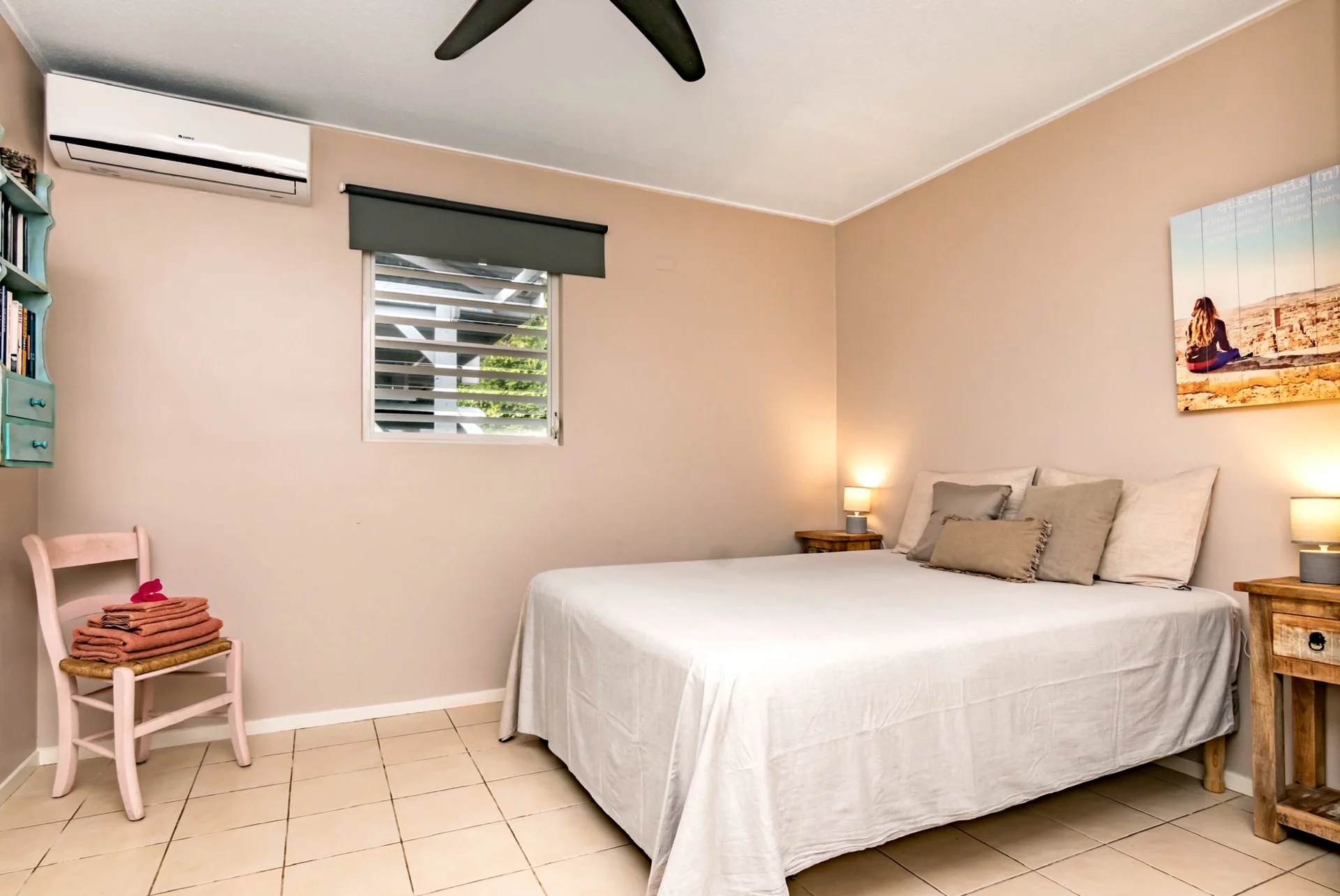 Slaapkamer met airconditioning in Appartement Saars